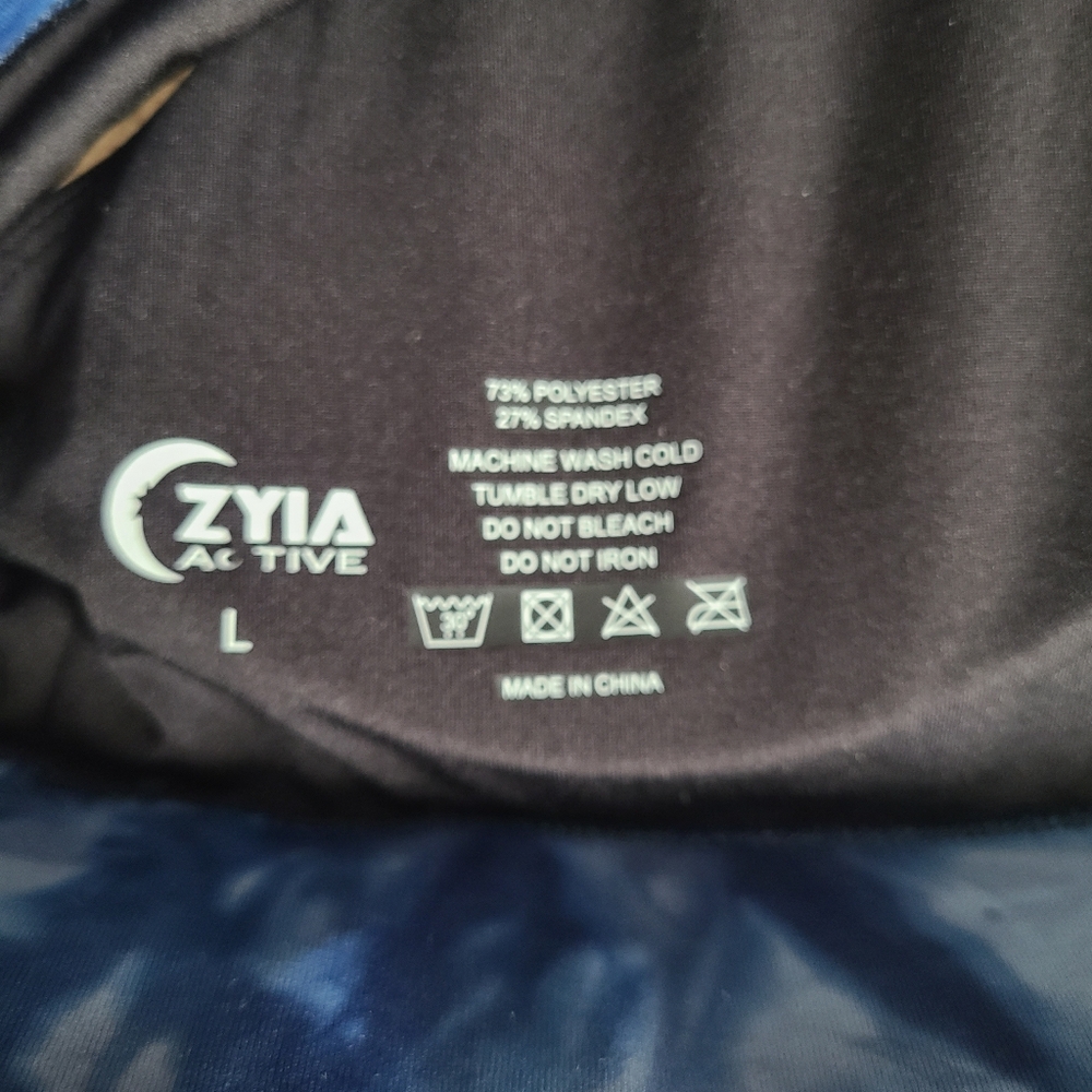 ZYIA Hendrix Light n Tight Strappy Bra Size L Tie Dye Athleisure Yoga Crisscross - Picture 8 of 13